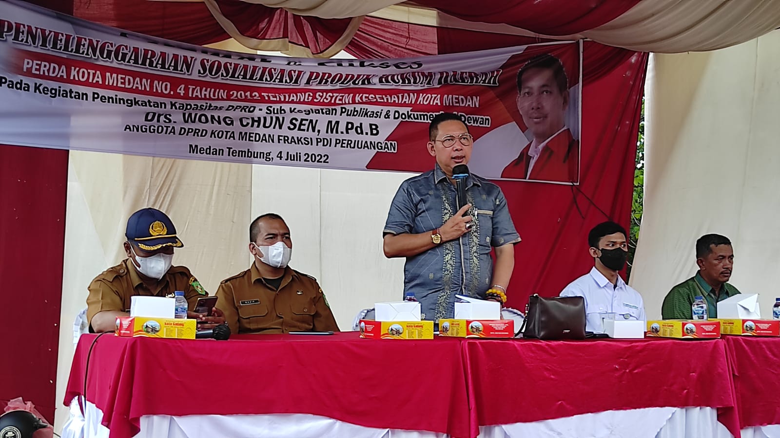 Pelaksanaan Sosperda No. 4 Tahun 2012, Wong Chun Sen: Ingat, Meski Pandemi Covid-19 Menurun, Kita Harus Tetap Jaga Kesehatan
