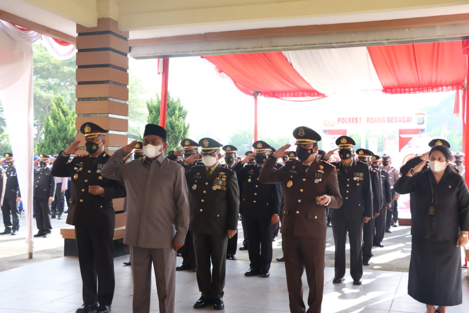 Kapolres dan Forkopimda Sergai Ikuti HUT Bhayangkara Ke – 76 Secara Virtual se – Indonesia