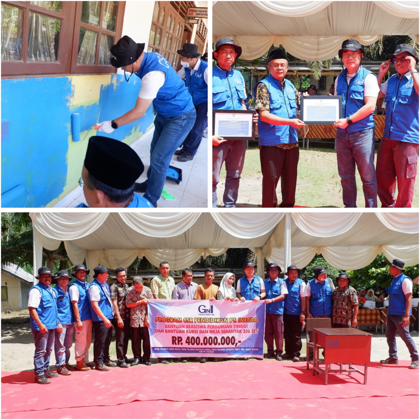 PT. Inecda Kembali Salurkan CSR Pendidikan di Desa Talang Mamak Kecamatan Rakit Kulim
