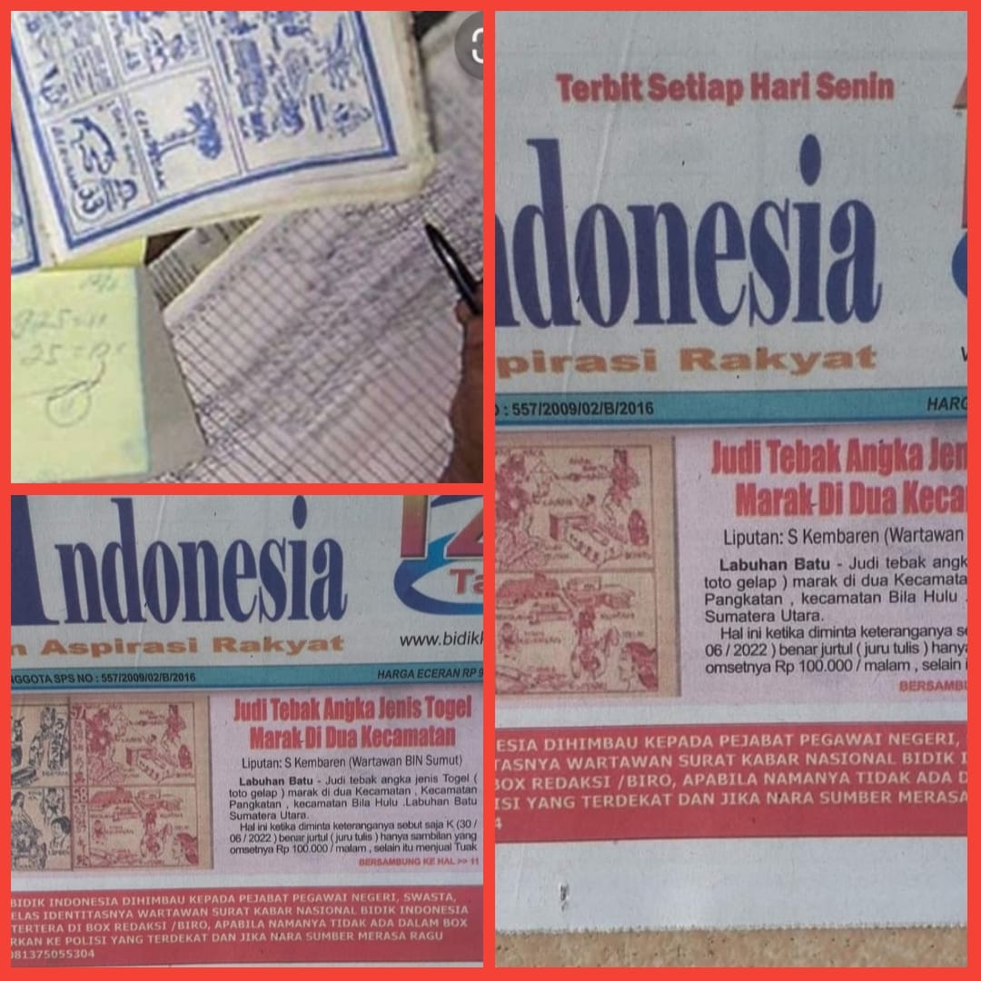 Marak Judi Togel Dan KIM Di Kecmatan Pangkatan, Diduga Ada Pembiaran