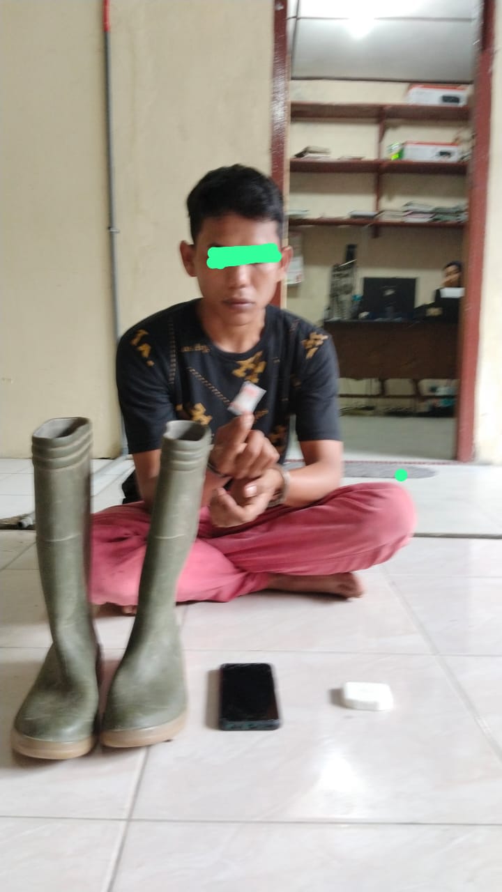 Warga Alur Hitam Desa Sekoci di duga Pelaku Tindak Pidana Narkotik jenis Sabu Ditangkap Polsek Besitang