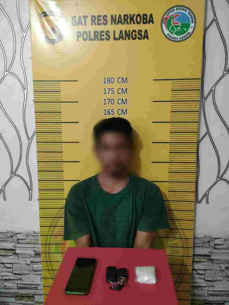 Miliki Sabu Seorang Pemuda di Ringkus Sat Resnarkoba Polres Langsa