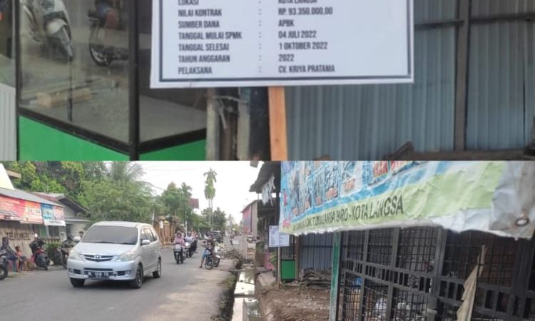 Proyek Pembuatan Saluran Tertutup PB.Tunong Ancam Keselamatan Warga