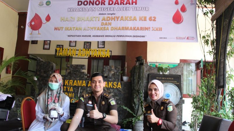 Sambut HBA Kejaksaan Negeri Aceh Timur Gelar Donor Darah