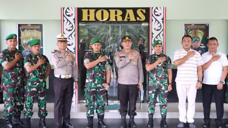 Perkokoh Sinergitas TNI-Polri, Kapolres Simalungun Kunjungi Di Batalyon Infanteri 122/Tombak Sakti