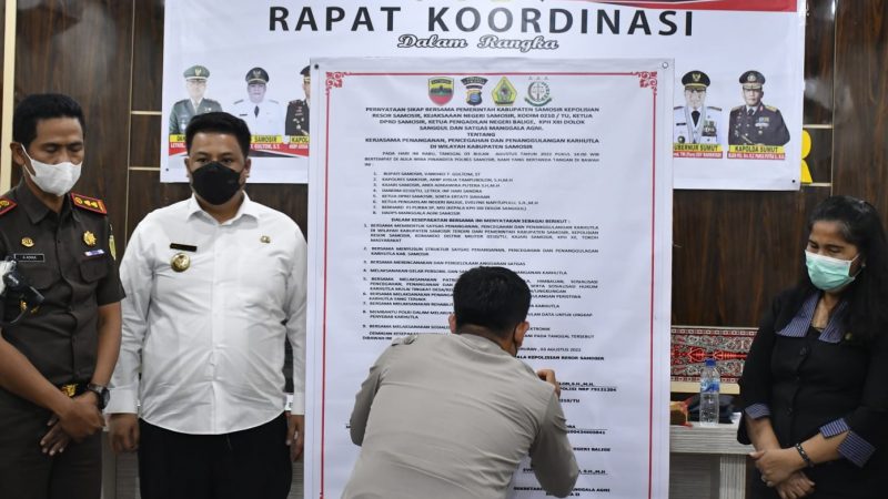 Bupati Samosir Rakor PPKM, PKM. ‘Minta Masyarakat Patuhi Prokes.