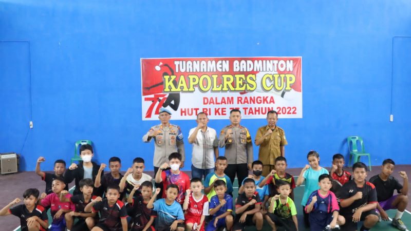 Meriahkan HUT Ke-77 Kemerdekaan  RI, Polres Sergai Gelar Turnamen Badminton Kapolres Cup