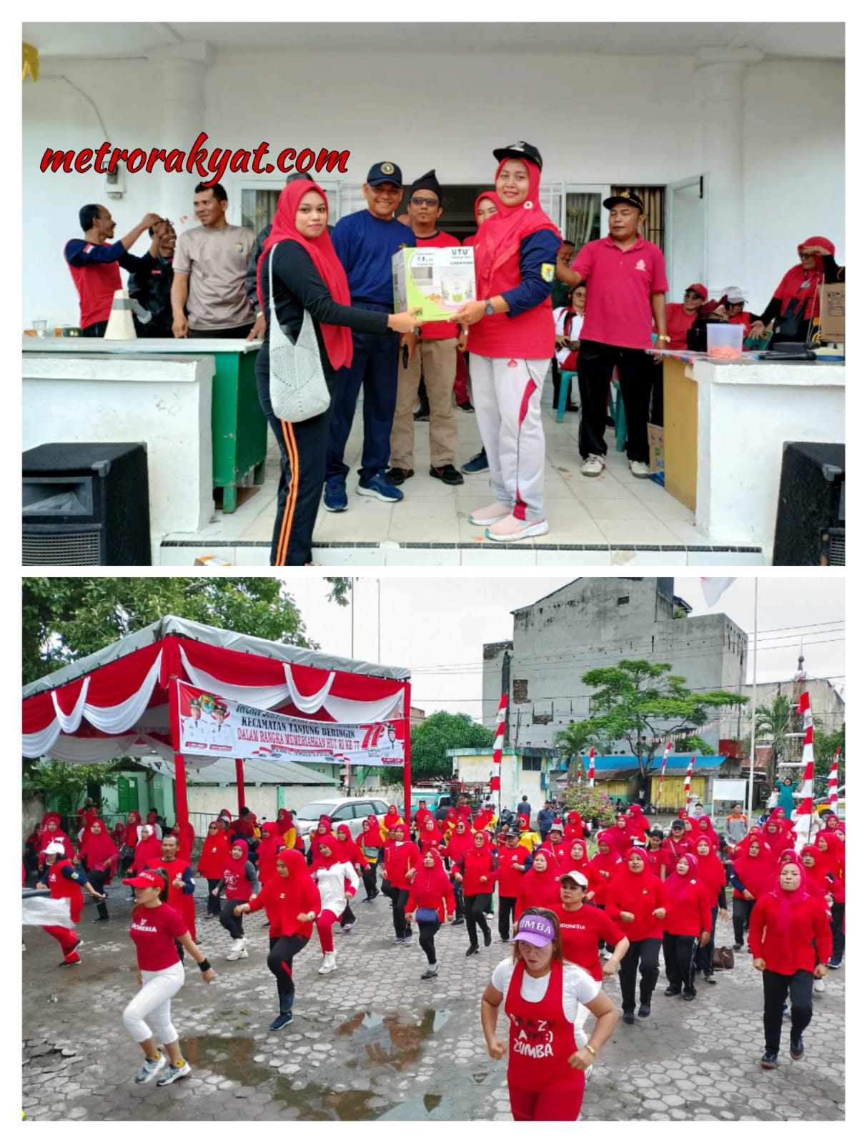 Meriahkan HUT RI Ke – 77 Tahun 2022, Camat Tanjung Beringin Gelar Jalan Santai dan Senam Massal Dengan Lucky Draw