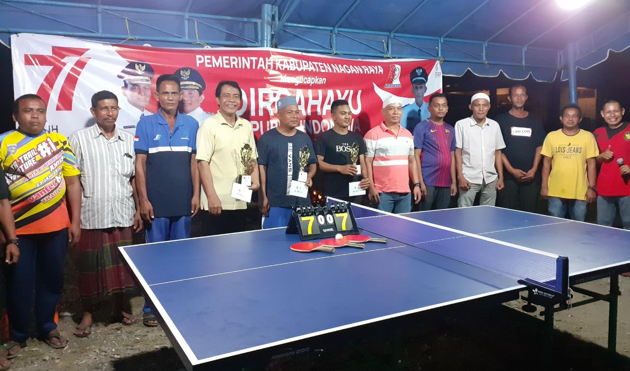 Sambut HUT RI, Gampong Kulu Nagan Raya Gelar Turnamen Tenis Meja dan Sejumlah Kegiatan Lainnya