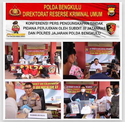 Polda Bengkulu Amankan 89 Terduga Pelaku Pemain Judi