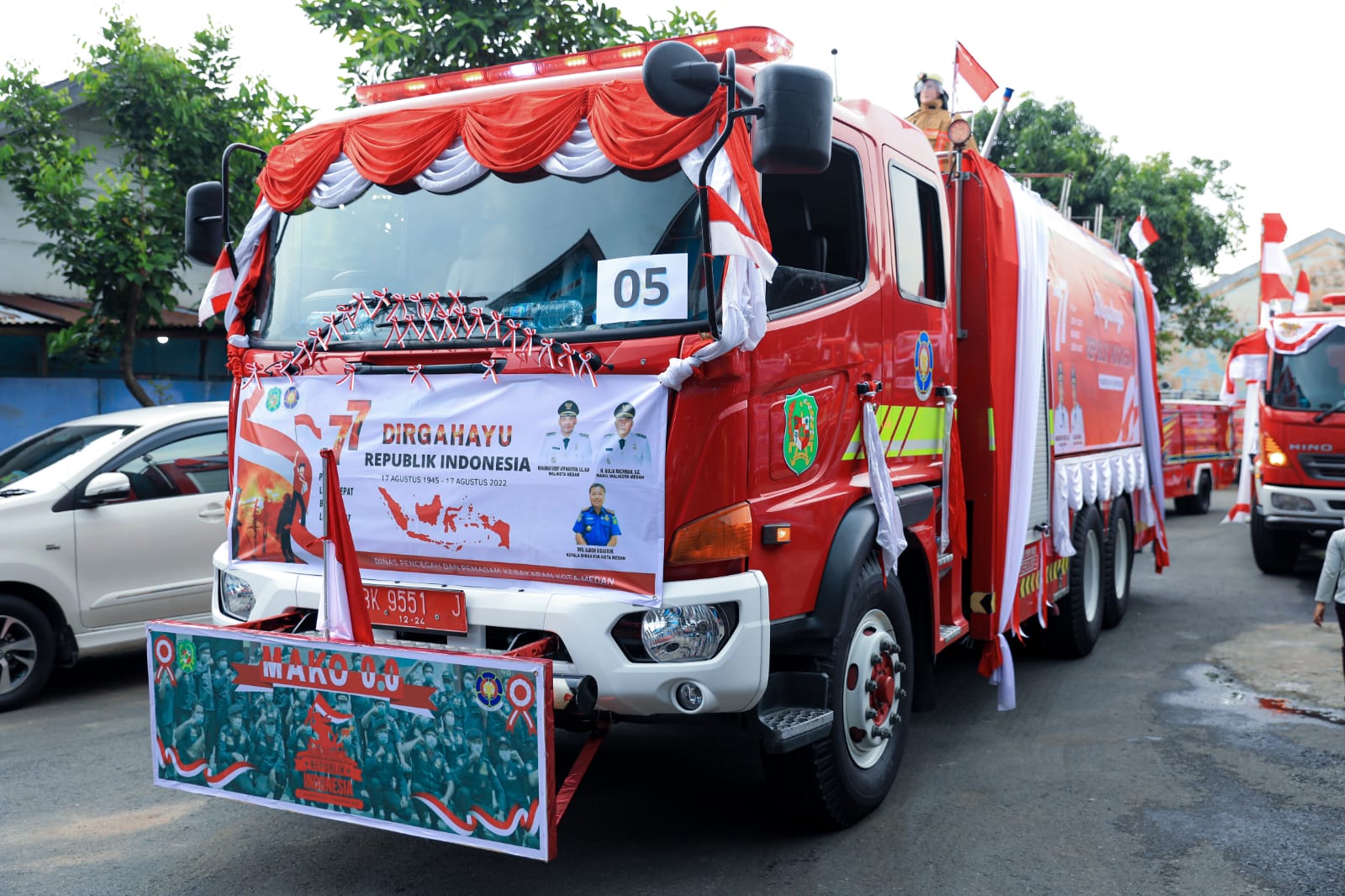 Meriahkan HUT Kemerdekaan RI ke -77, DP2K Medan Gelar Lomba Hias Armada Mobil Damkar