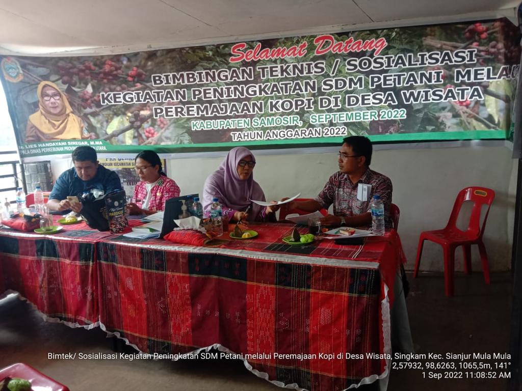 Dinas KPP Samosir Sosialisasi Peremajaan Kopi Dukung Desa Wisata