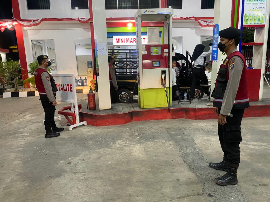 Wujudkan Situasi Yang Kondusif, Polres Langkat Laksanakan patroli SPBU