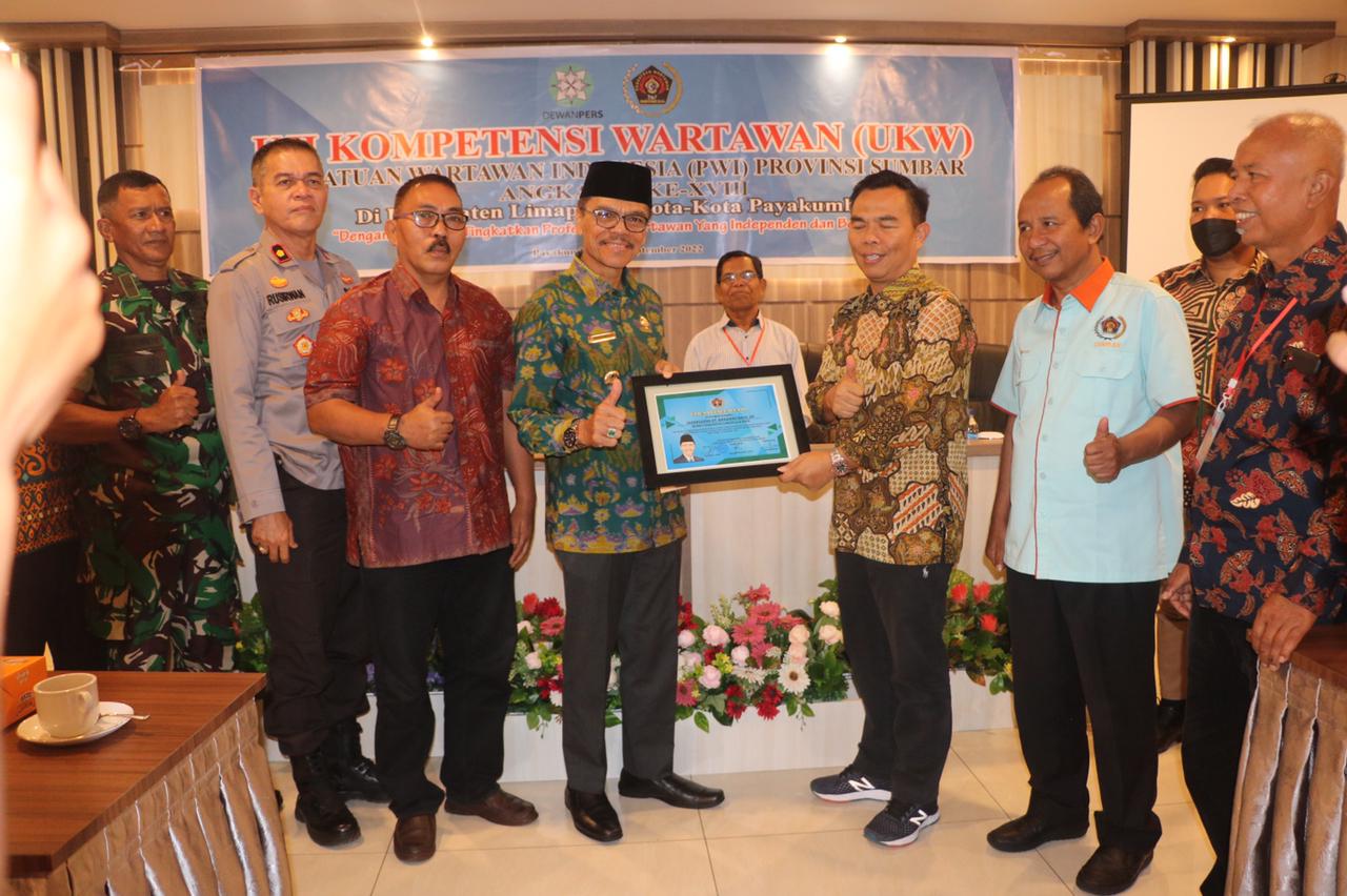PWI Pusat Apresiasi Bupati Safaruddin Wujudkan UKW di Limapuluh Kota -Payakumbuh