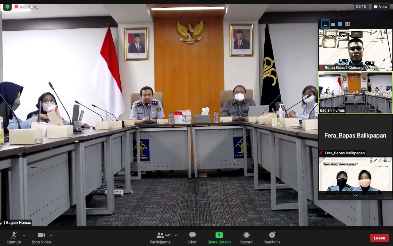 Tingkatkan Kompetensi, Rutan Cipinang Kanwil Kemenkumham DKI Jakarta Ikuti Bimtek Kehumasan