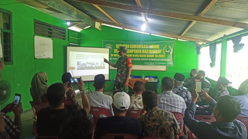 Koramil 02/Woyla Gelar Komsos Sebagai Sarana Yang Efektif Untuk Memelihara Dan Meningkatkan Sifat Kebersamaan