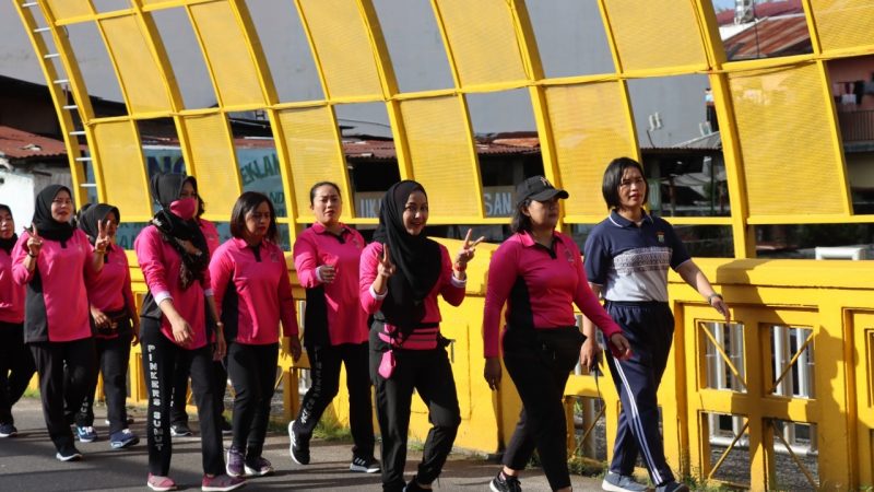 Polres Pematang Siantar Laksanakan Jalan Santai dan Senam Sehat Bersama Bank BTN Kantor Cabang Pematang Siantar