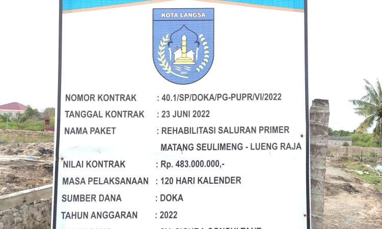 Proyek Rehabilitasi Saluran Primer Matang Seulimeng Diduga Dikerjakan Asal Jadi