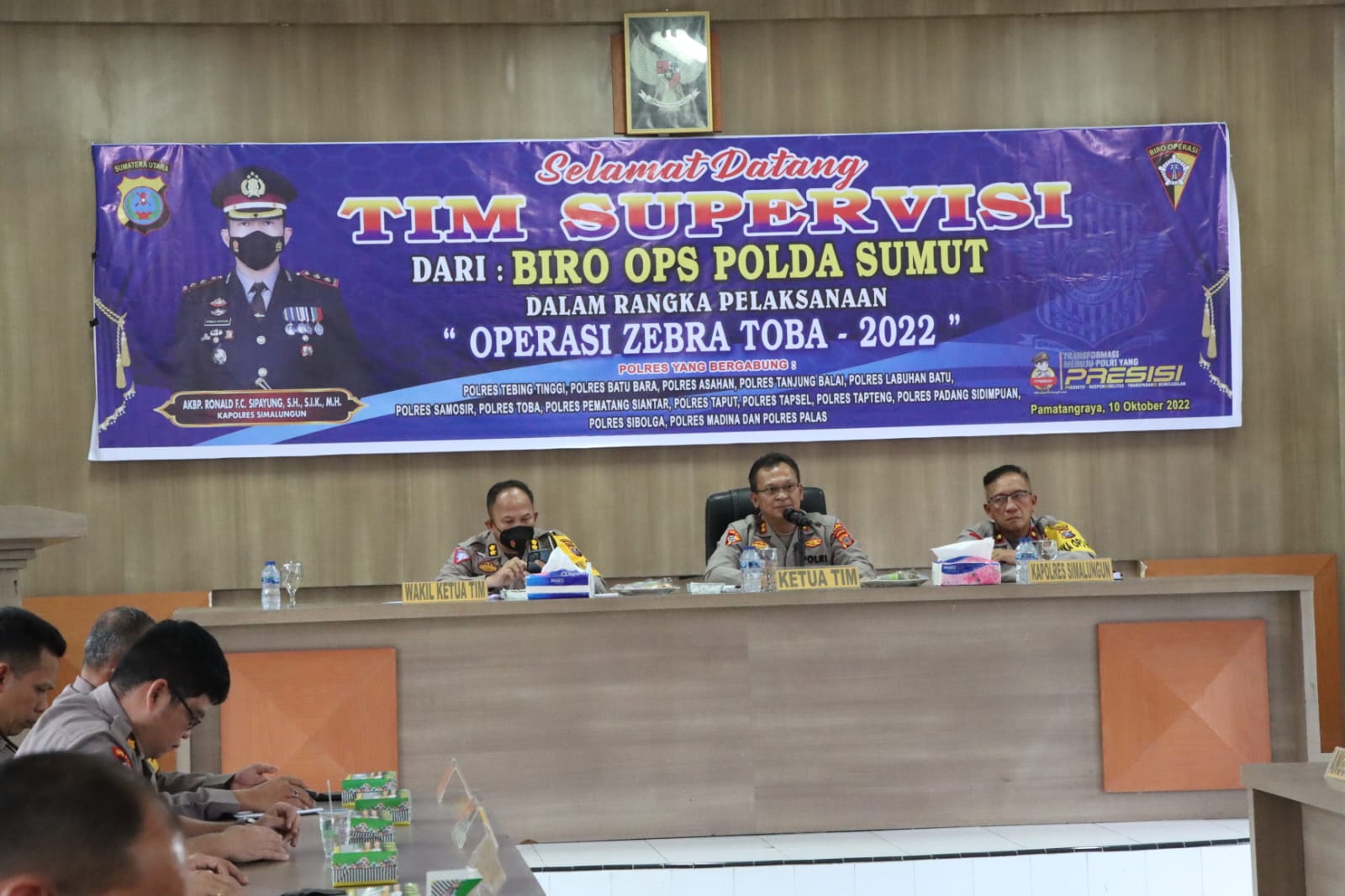 Biro OPS Polda Sumut Supervisi di Polres Simalungun Terkait Evaluasi Operasi Zebra Toba-2022