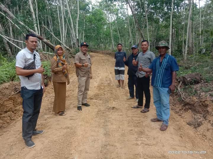 Kegiatan Tahun 2022, Wakil Ketua DPRD Inhu Suwardi Ritonga Tinjau Pembangunan Jalan Produksi 