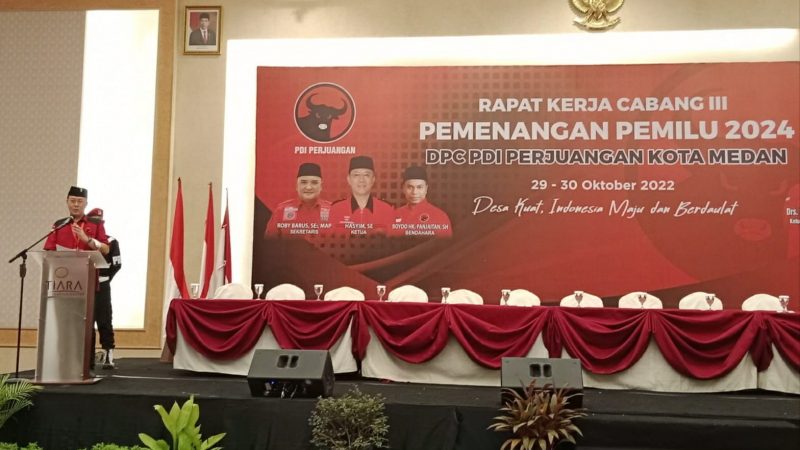 Rakercab III DPC PDI Perjuangan Medan Targetkan Menang Hattrick di Pemilu