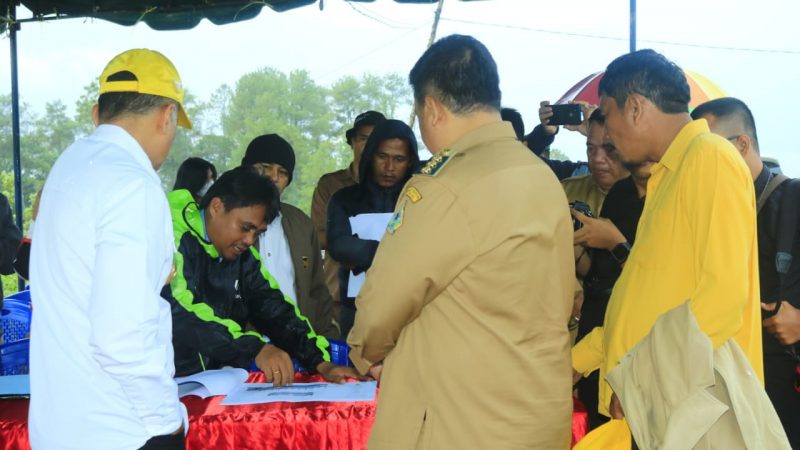 Anggota DPRD Samosir, Wagubsu dan Bupati Samosir Monitoring Pembangunan GOR Samosir