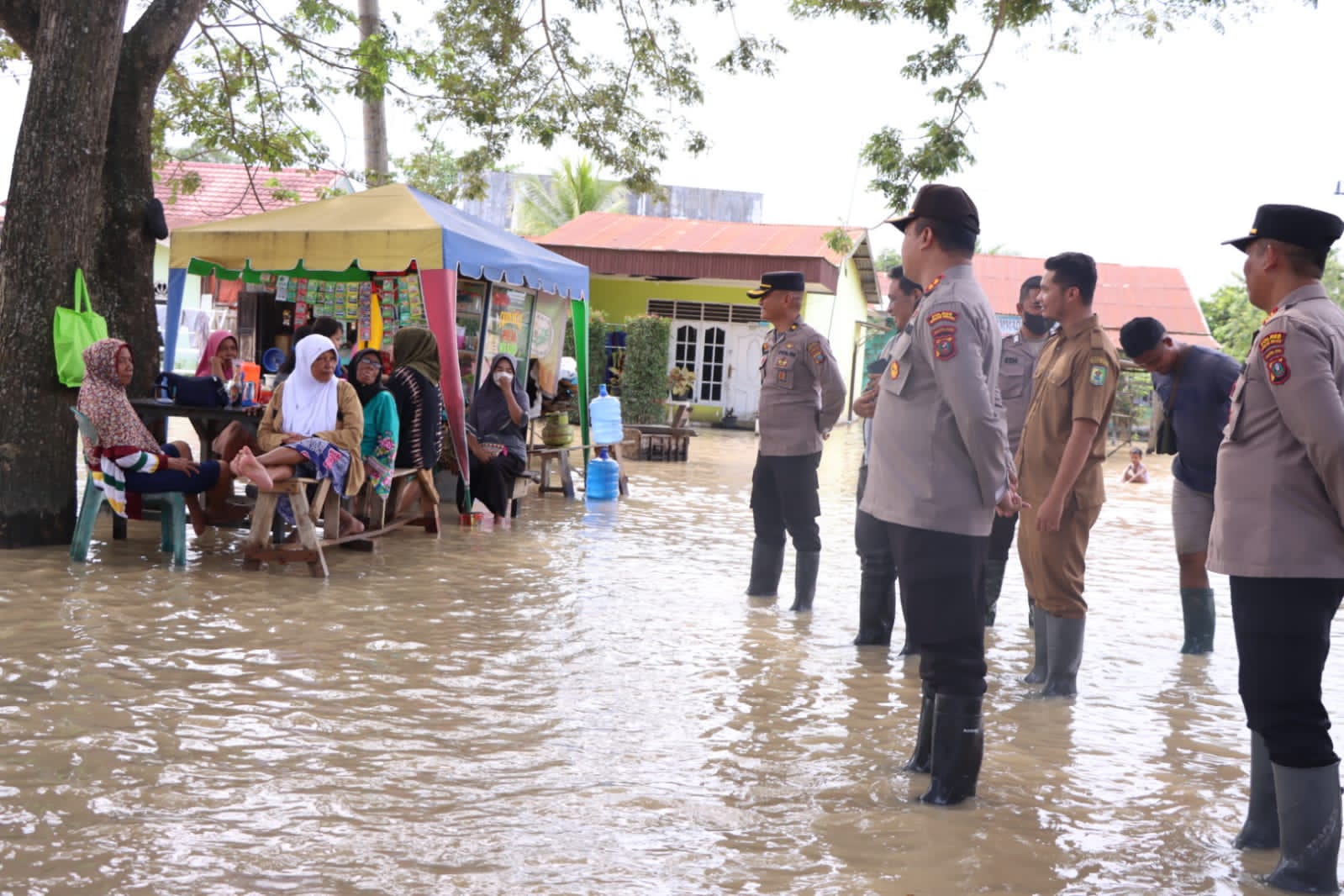 Kapolres Sergai Cek Posko dan Kesiapsiagaan Banjir di Sei Rampah