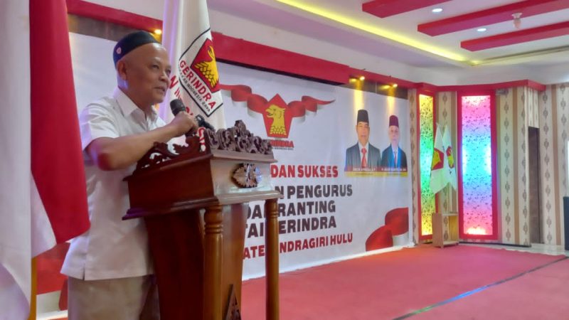 Ketua DPC Gerindra Inhu  Lantik Pengurus PAC dan Ranting Partai Gerindra se Inhu