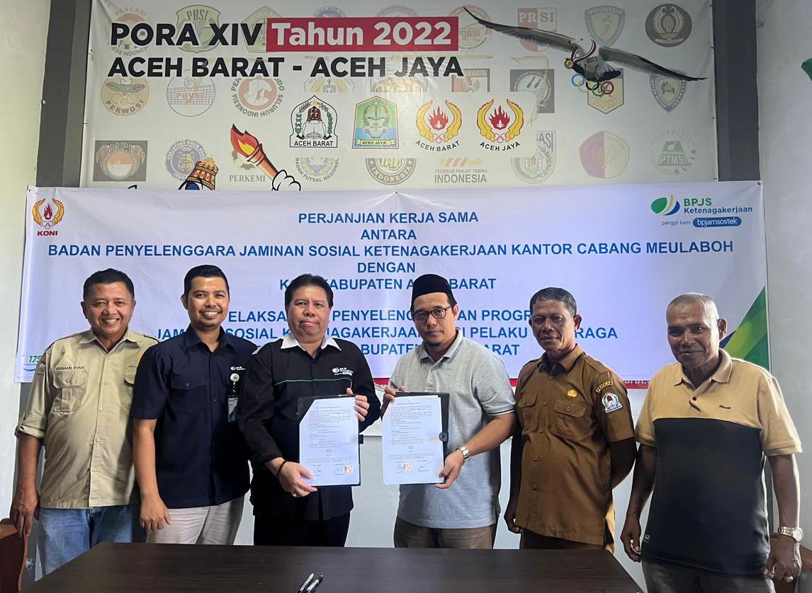 BPJAMSOSTEK Meulaboh MoU dengan KONI Aceh Barat