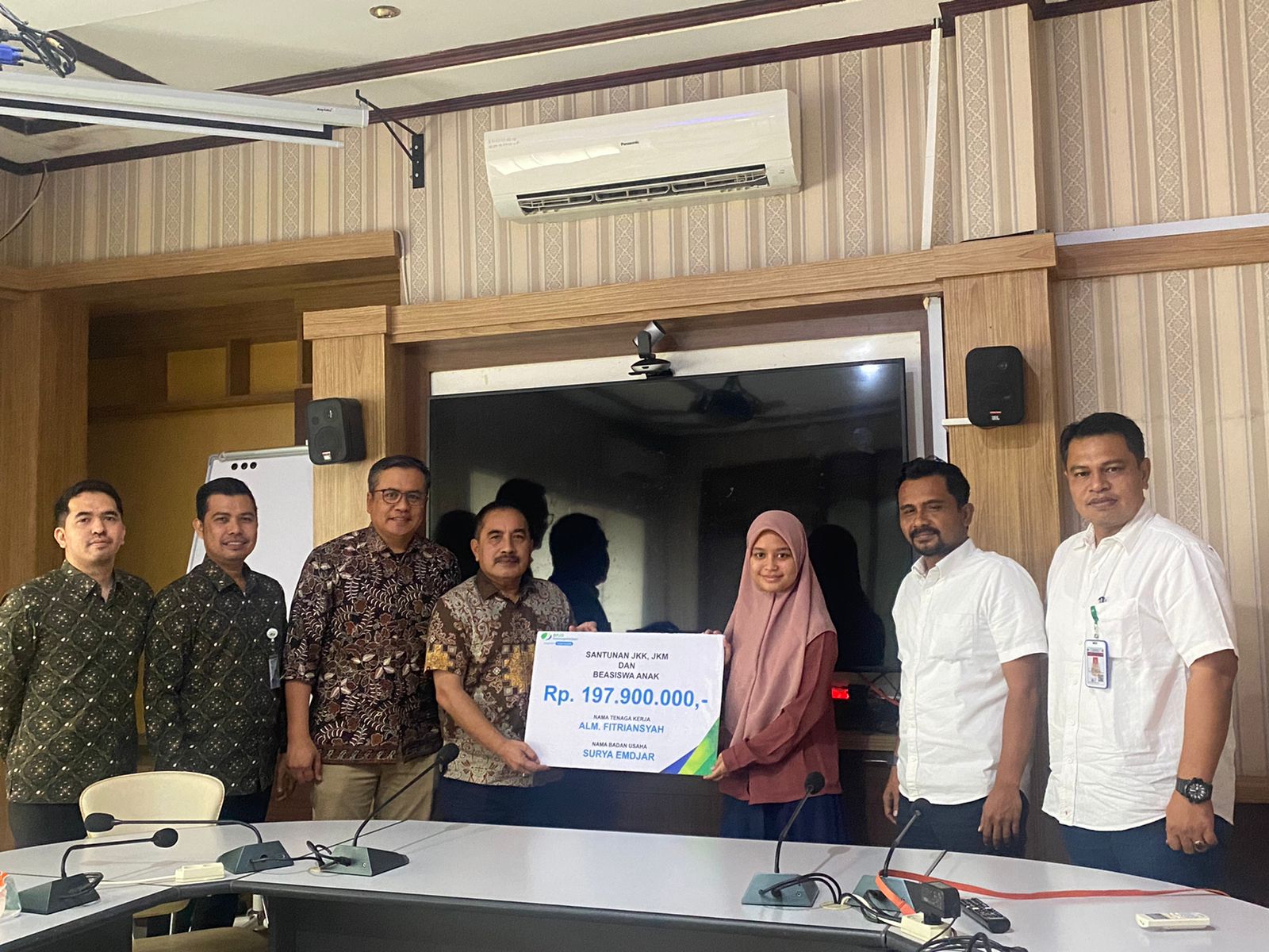BPJAMSOSTEK Meulaboh Serahkan Santunan Kematian Rp197,9 juta