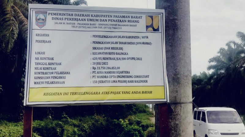PT.AMS Di Duga Menggunakan Material Ilegal Untuk Pembangunan Jalan Yang Bernilai Belaaan Miliar Di Kabupaten Pasaman Barat