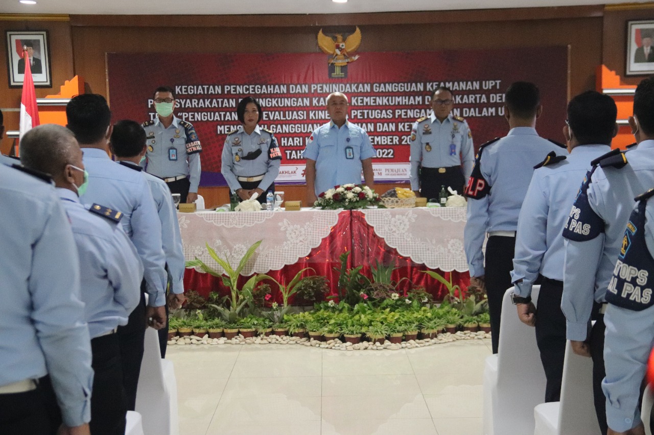 Satops Patnal PAS Rutan Cipinang Kanwil Kumham DKI Jakarta Ikuti Penguatan dan Evaluasi Kinerja Petugas Pengamanan