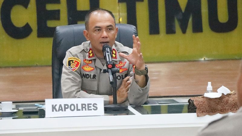 Kapolres Aceh Timur Himbau Masyarakat Saat Nobar Pildun Jaga Kamtibmas