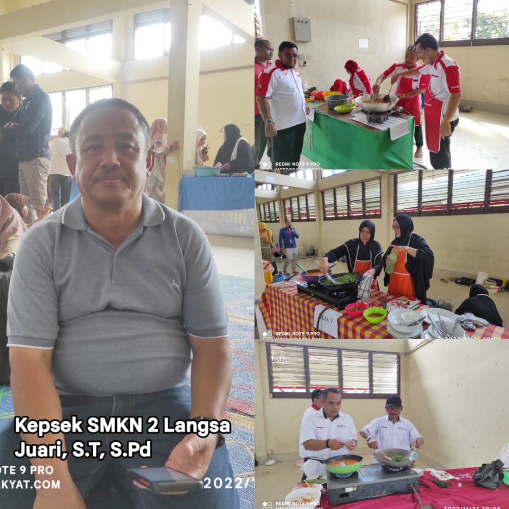 Peringatan HUT PGRI ke-77, SMKN 2 Langsa Gelar Lomba Masak Antar Jurusan
