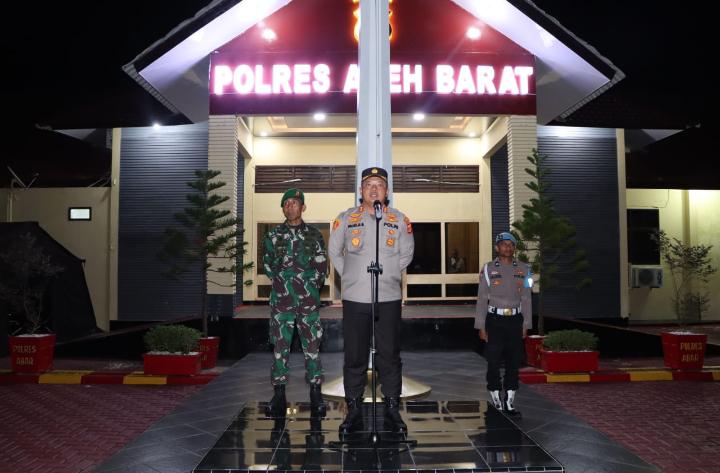 Polres Aceh Barat Menggelar Apel Kesiapan Patroli Gabungan TNI-Polri