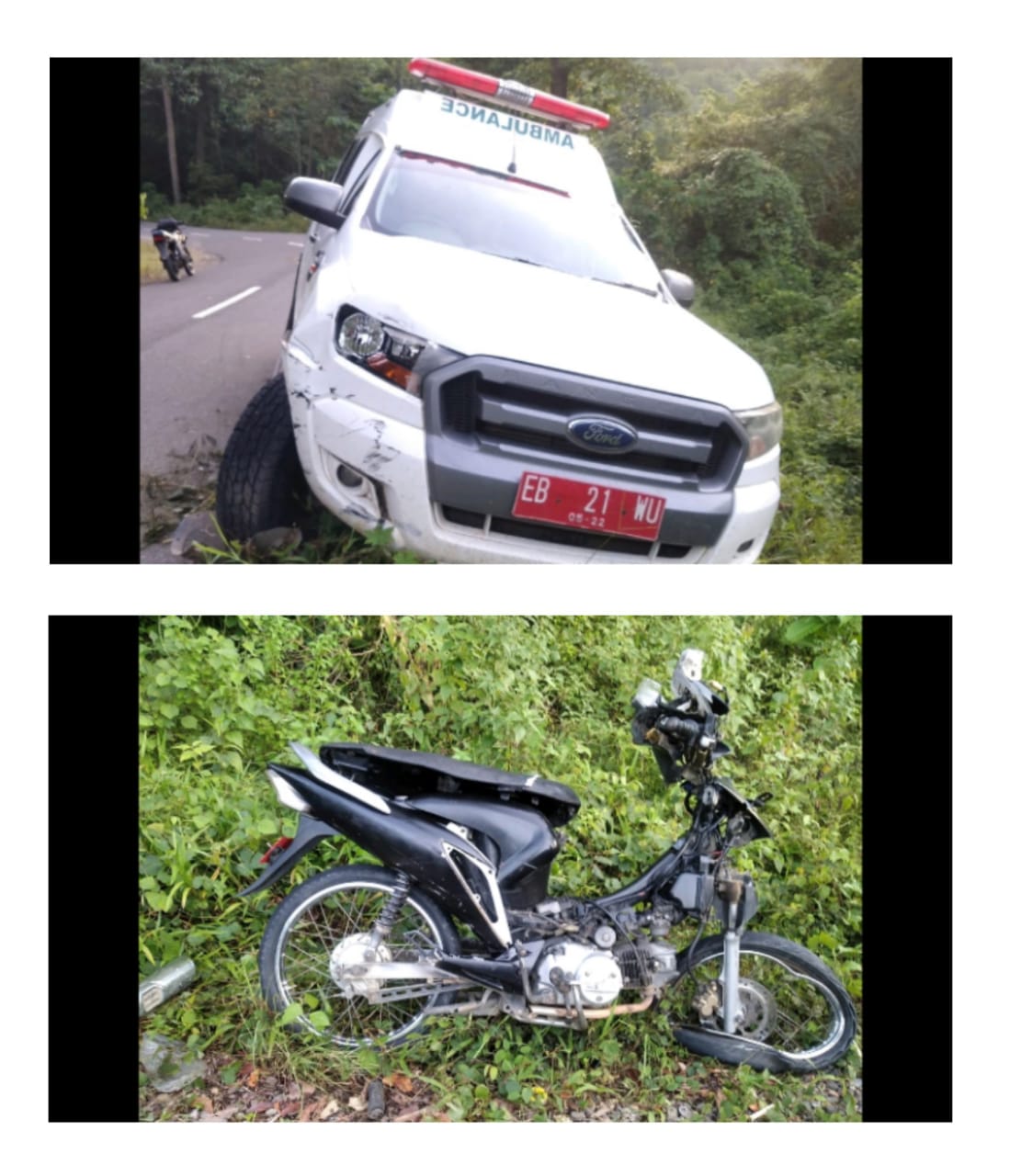 Usai Antar Pasien Rujukan, Mobil Ambulance PKM Bari Kecelakaan di Wae Bobok