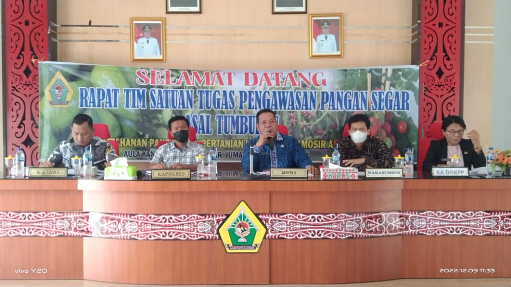 Pemkab Samosir Gelar Rapat Bersama Tim Satgas Pangan, Upaya Penyediaan PSAT Layak Konsumsi