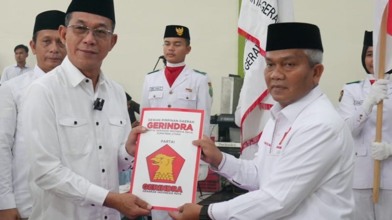 Gus Irawan Lantik DPC Gerindra Padang Lawas, Ahmad Zarnawi Targetkan 12 Kursi di 2024
