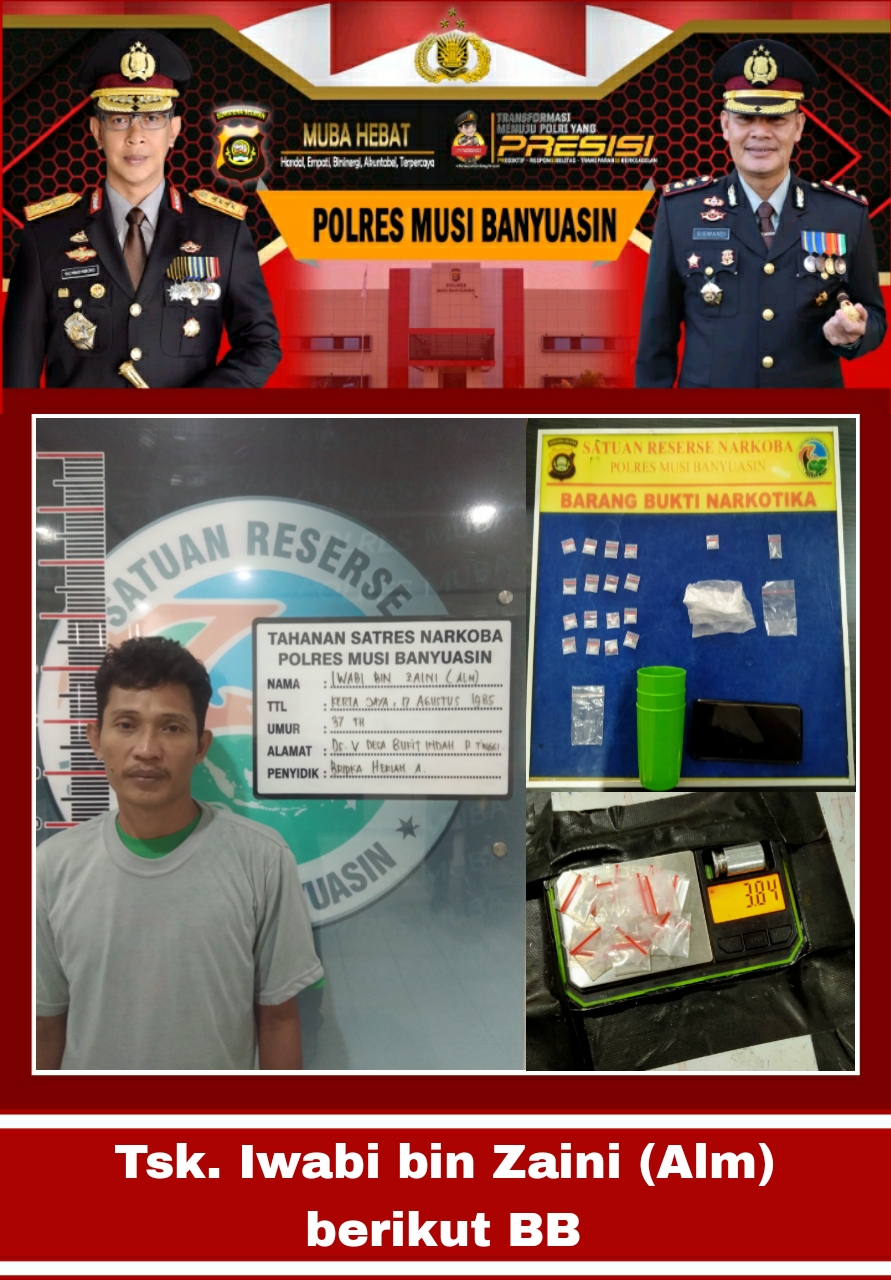 Polres Muba Polda Sumsel Berhasil Mengamankan Pengedar Jenis Sabu Sabu Warga Bukit Indah