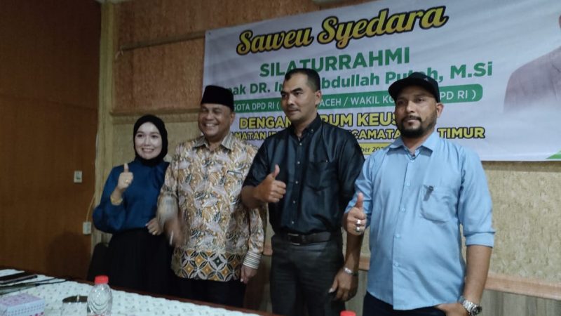 Anggota DPD RI Wakil Komite II DR.Ir.H.Abdullah Puteh.M.Si Silaturahmi dengan Forum Keuchik di Aceh Timur