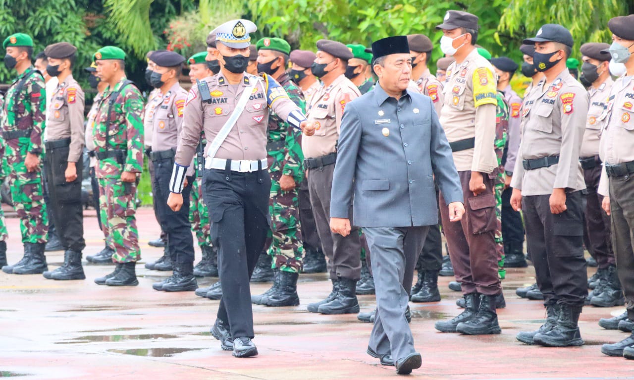 Apel Gelar Pasukan Ops Lilin LK 2022, Wabup Inhu Sampaikan Amanat Kapolri