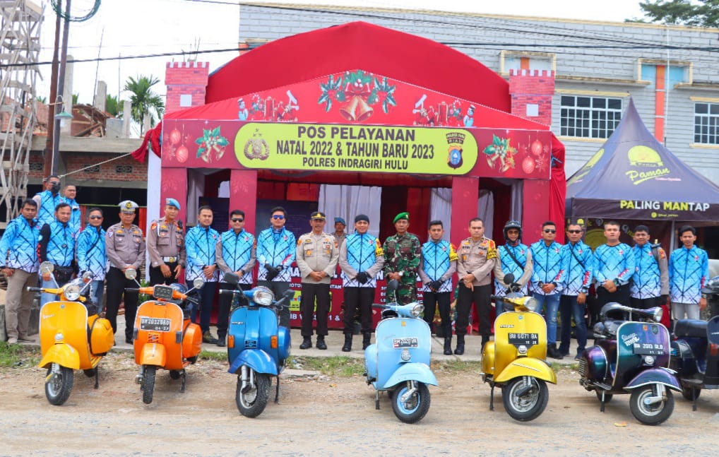 Kapolres Inhu Kendarai Vespa  Cek Posyan dan Pospam Nataru di Tiga Lokasi