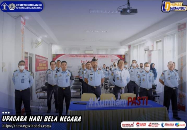 Rutan Labuhan Deli Kanwil Kemenkumham Sumut Ikuti Upacara Hari Bela Negara Ke 74 Dan Kesiapan Nataru 2022/2023