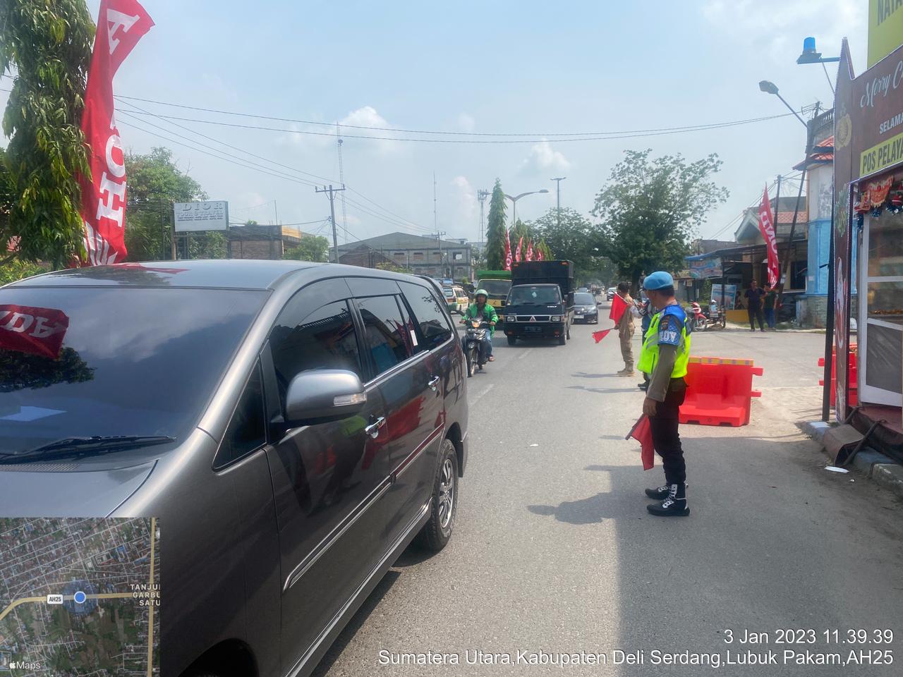 Hari ketiga Pasca Perayaan tahun Baru, Sat Lantas Polresta Deli Serdang Intensifkan Pelaksanaan Gatur Lalin