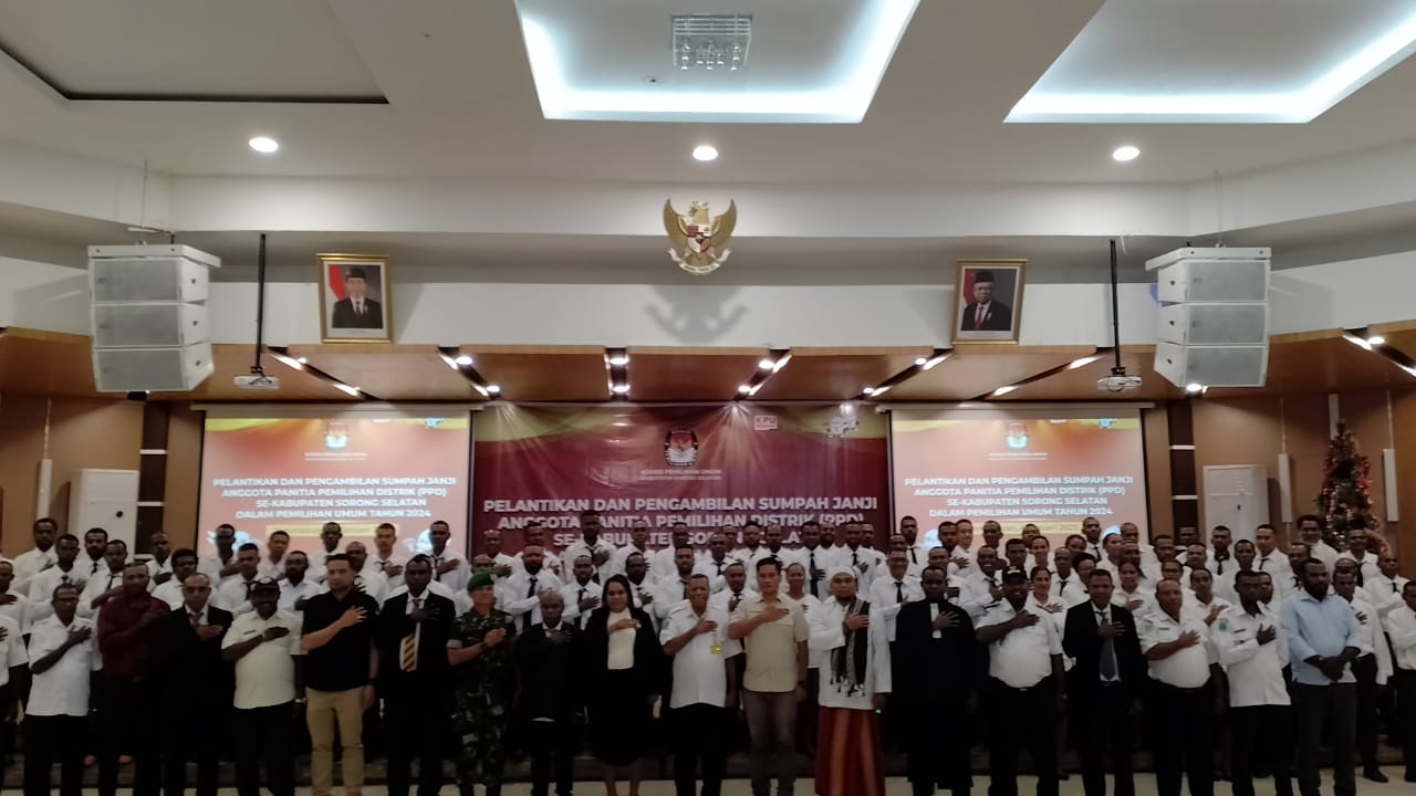 75 Anggota PPD Telah Dilantik dan mengambil Sumpah Janji Oleh KPUD Sorong Selatan