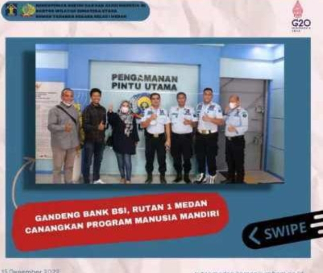 Rutan Kelas l Medan Kerjasama Bank Syariah Canangkan Pinjaman Modal Bagi Warga Binaan