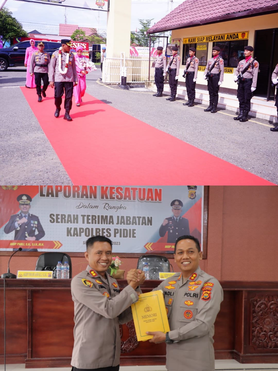 Sambut Pisah Polres Pidie AKBP Imam Asfali Jabat Kapolres Pidie