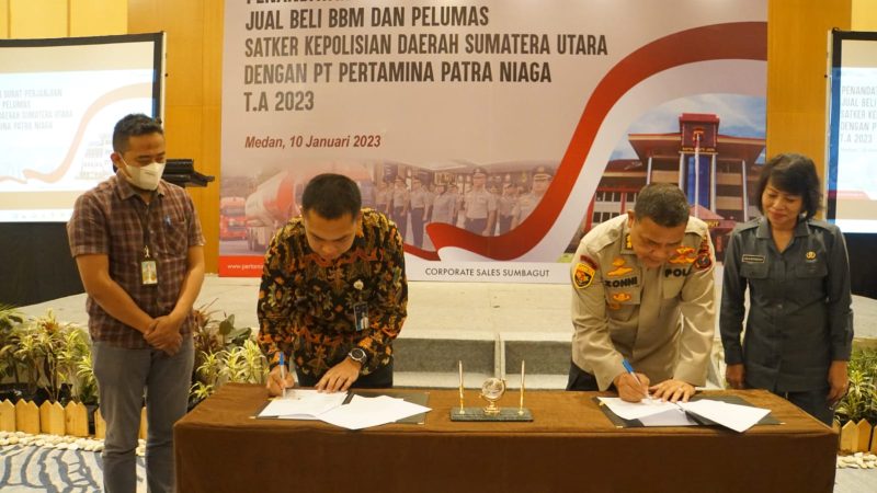 Pertamina dan Poldasu Tanda Tangani Kesepakatan Penyediaan BBM dan Pelumas Tahun 2023