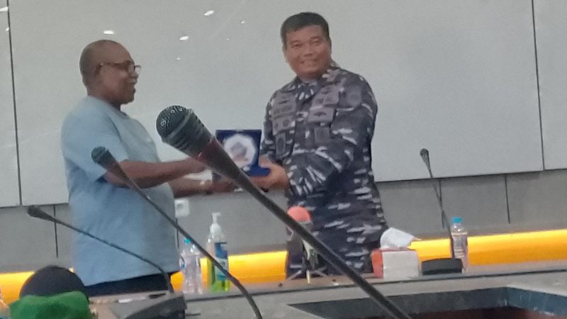 Sekda Sorsel Dance Nauw Menyambut Baik Kunjungan Kerja Dantamal XIV Sorong di Sorong Selatan