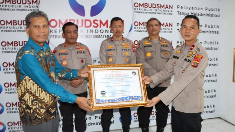 Waka Polres Langkat Hadiri Penyampaian Hasil Penilaian Penyelenggaraan Yanlik Ombudsman RI perwakilan Sumut
